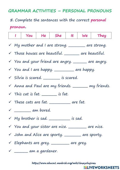 POSSESSIVE PRONOUNS Interactive Worksheet Edform Worksheets Library