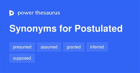 POSTULATED Synonyms: 18 Other Similar and Related Words in …