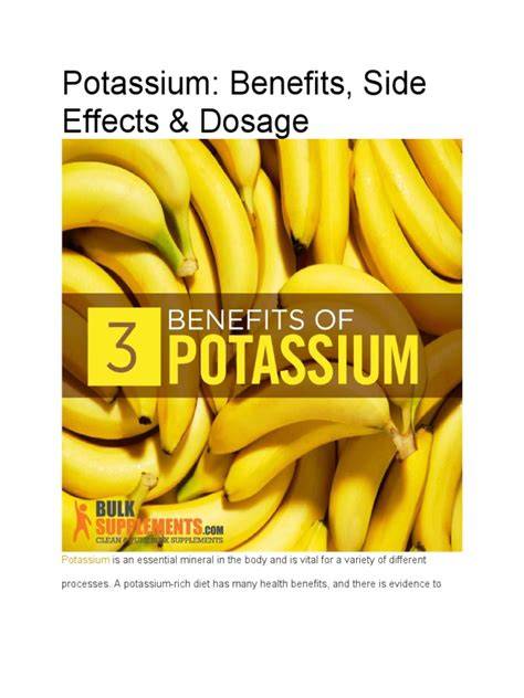 Potassium: Overview, Uses, Side Effects, Precautions ... - raincitystudios.com