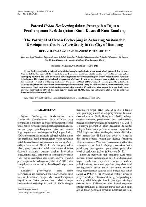 Potensi Urban Beekeeping dalam Pencapaian Tujuan Pembangunan ... - raincitystudios.com