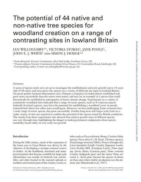 potential of 44 native and non-native tree species ... - Oxford Academic - raincitystudios.com