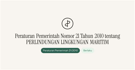 PP 21 Tahun 2010 - JDIH BPK RI - raincitystudios.com