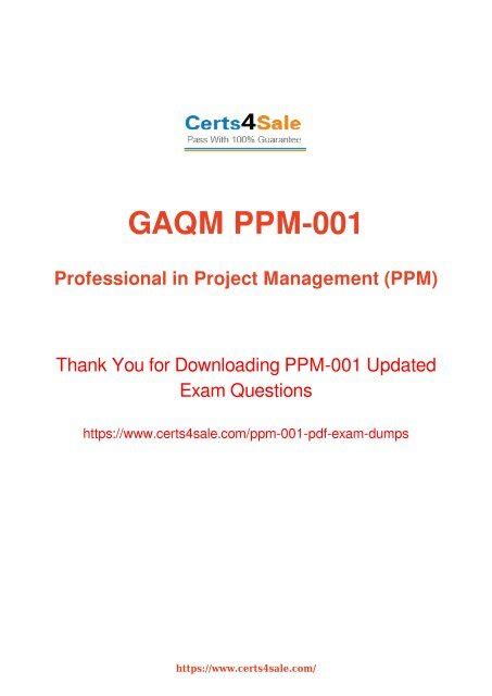 PPM-001 PDF Demo