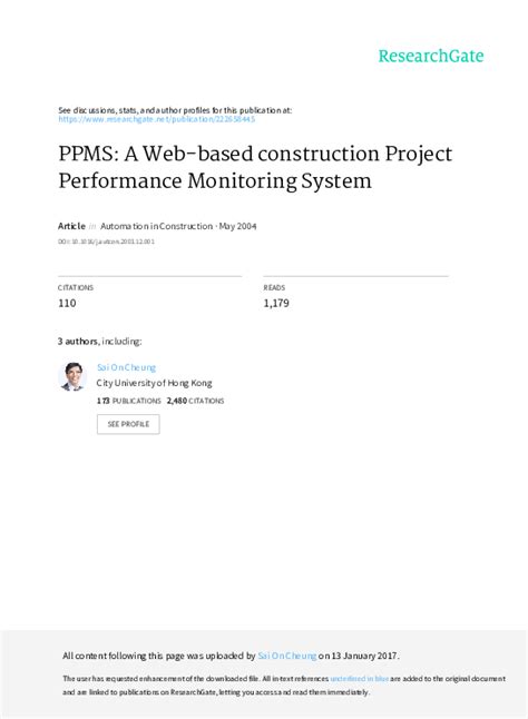 PPMS: A Web-based construction Project Performance