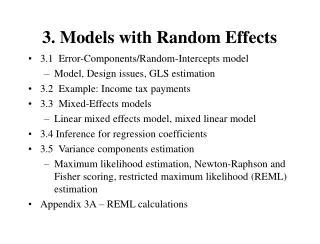 PPT 3. Models with Random Effects PowerPoint Presentation, free