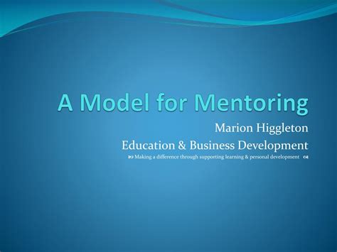 PPT A Model for Mentoring PowerPoint Presentation ID5454227