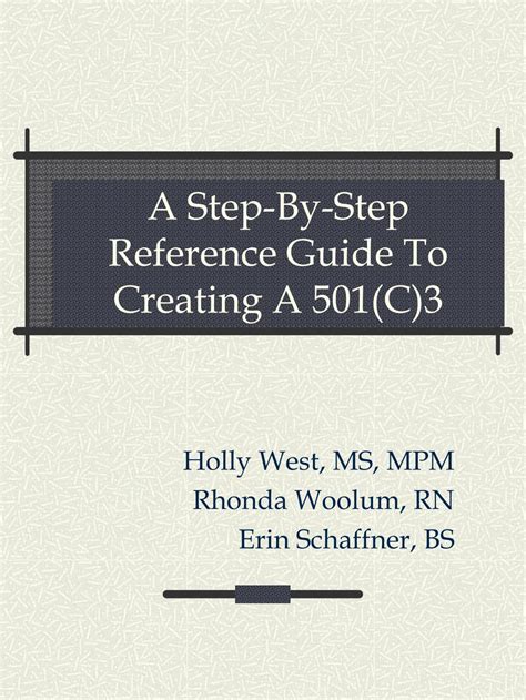 PPT A StepByStep Reference Guide To Creating A 501(C)3 PowerPoint