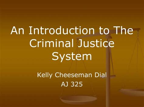PPT An Introduction to The Criminal Justice System PowerPoint