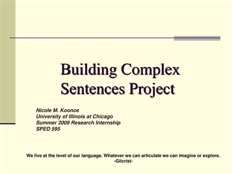 PPT Building Complex Sentences Project PowerPoint Presentation ID