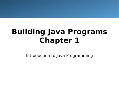 PPT Building Java Programs Chapter 1 PowerPoint Presentation, free