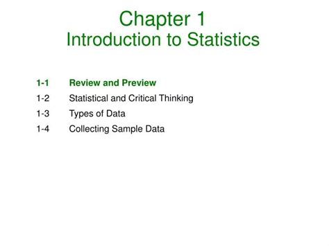 PPT Chapter 1 Introduction to Statistics PowerPoint Presentation
