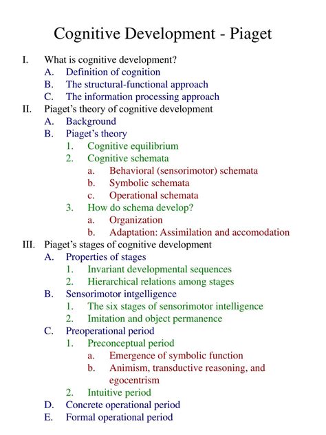 PPT Cognitive Development Piaget PowerPoint Presentation ID2063340