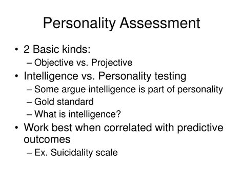 PPT Cognitive and Personality Assessment PowerPoint Presentation ID