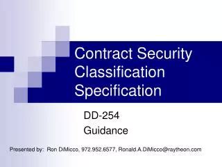 PPT Contract Security Classification Specification PowerPoint