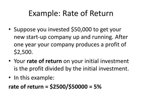 PPT Example Rate of Return PowerPoint Presentation ID737115