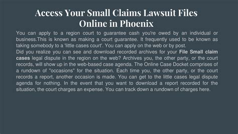 PPT File Small Claims in Phoenix PowerPoint Presentation, free