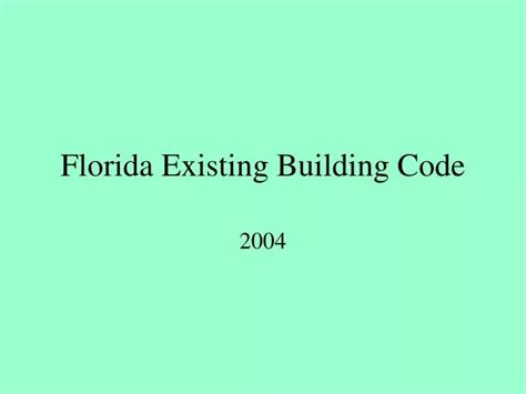PPT Florida Existing Building Code PowerPoint Presentation, free