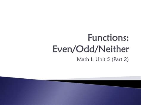PPT Functions Even/Odd/Neither PowerPoint Presentation, free