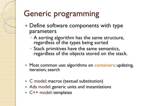 PPT Generic Programming PowerPoint Presentation, free download ID