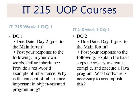 PPT IT 215 UOP Tutorial Courses/ Uoptutorial PowerPoint Presentation
