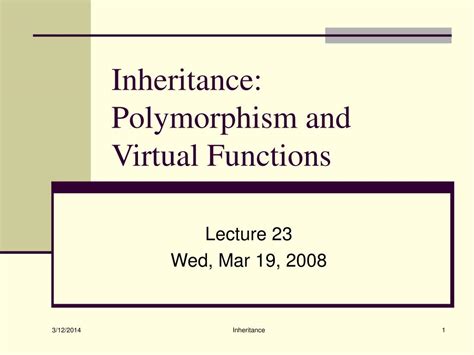 PPT Inheritance Polymorphism and Virtual Functions PowerPoint