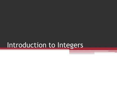 PPT Introduction to Integers PowerPoint Presentation ID2659023
