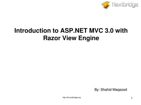 PPT Introduction to MVC 3.0 with Razor View Engine PowerPoint Presentation ID2732296