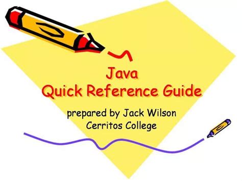 PPT Java Quick Reference Guide PowerPoint Presentation, free download