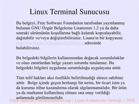 PPT Linux Terminal Sunucusu PowerPoint . 