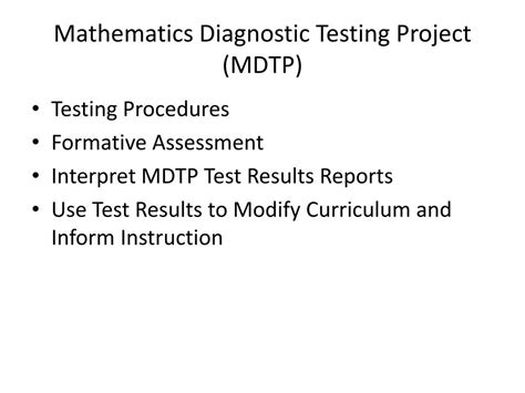 PPT Mathematics Diagnostic Testing Project PowerPoint Presentation