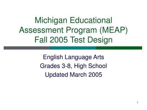PPT Michigan Educational Assessment Program PowerPoint Presentation
