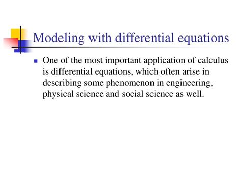 PPT Modeling with differential equations PowerPoint Presentation