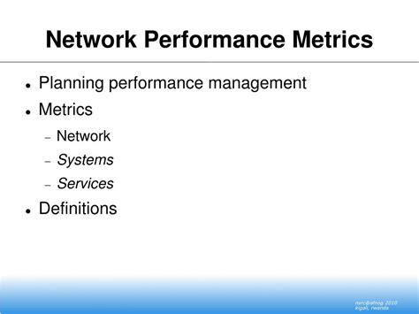 PPT Network Performance Definitions and Analysis PowerPoint