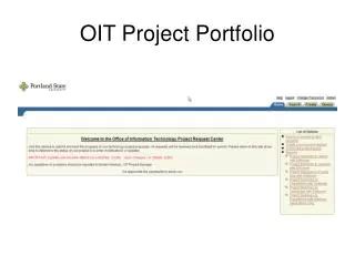PPT OIT Project Portfolio PowerPoint Presentation ID2712698