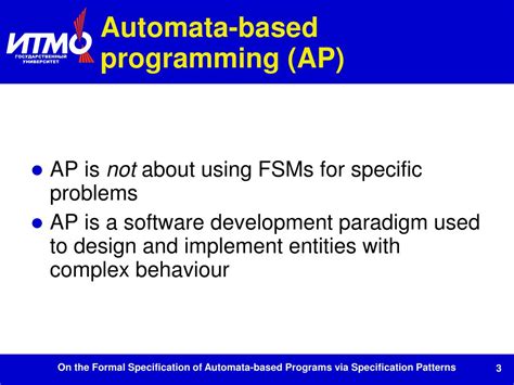 PPT On the Formal Specification of Automatabased Programs via