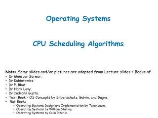 PPT Operating Systems CPU Scheduling Algorithms PowerPoint Presentation ID3209359