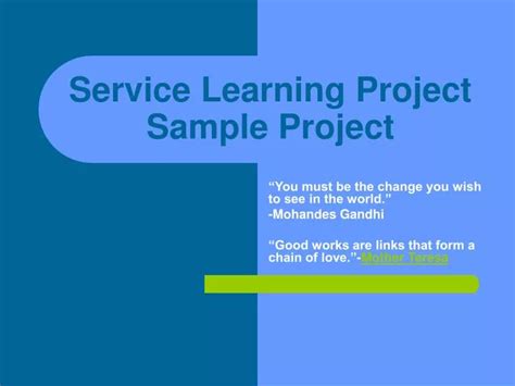 PPT Service Learning Project Sample Project PowerPoint Presentation