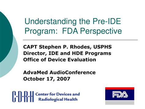 PPT Understanding the PreIDE Program FDA Perspective PowerPoint
