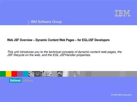 PPT Web JSF Overview Dynamic Content Web Pages for EGL/JSF Developers PowerPoint