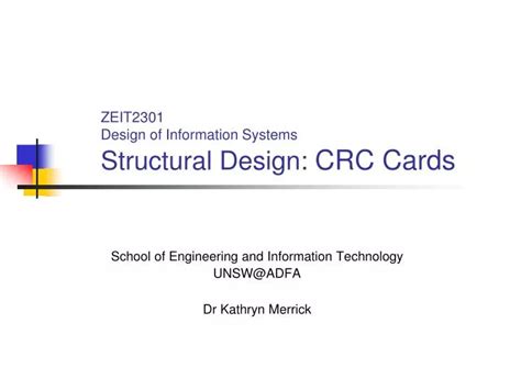 PPT ZEIT2301 Design of Information Systems Structural Design CRC