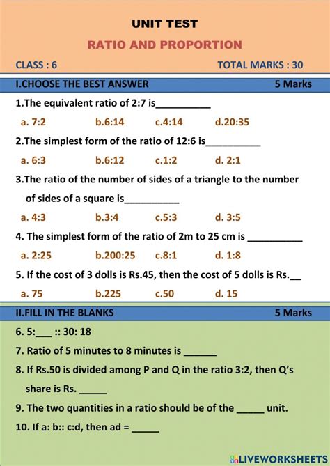 Practice Test on Ratio and Proportion | Word Problems … - wintechmobiles.com