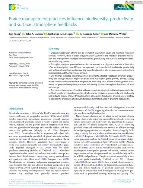 Prairie management practices influence biodiversity ... - bioRxiv - raincitystudios.com