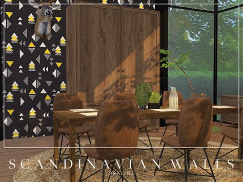 Pralinesims' Scandinavian Walls | Sims 4, Scandinavian wall - muktibox.com