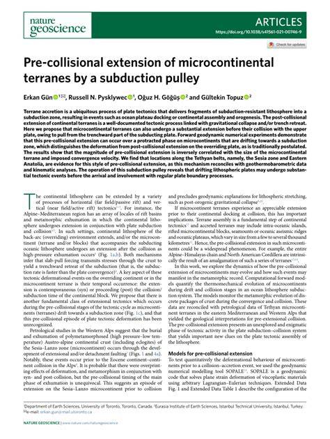 Pre-collisional extension of microcontinental terranes by a ... - Nature - raincitystudios.com