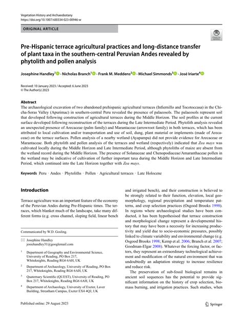 Pre-Hispanic terrace agricultural practices and long ... - Springer - wintechmobiles.com