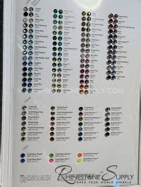 PRECIOSA Rhinestone maxima Color Chart Rhinestone Depot