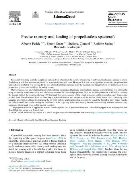 Precise re-entry and landing of propellantless spacecraft - wintechmobiles.com