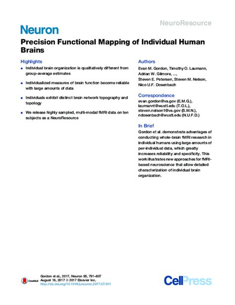 Precision Functional Mapping of Individual Human Brains - muktibox.com