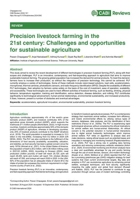 Precision livestock farming in the 21st century: Challenges and ... - raincitystudios.com