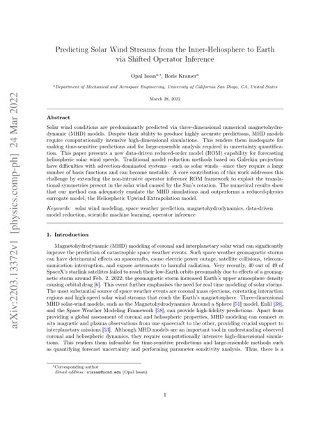 Predicting solar wind streams from the inner-heliosphere to Earth via ... - wintechmobiles.com
